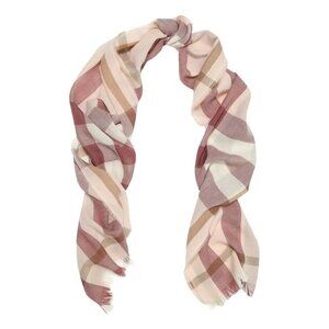 Burberry PINK WOOL CASHMERE NOVA CHECK LIGHTWEIGHT SCARF